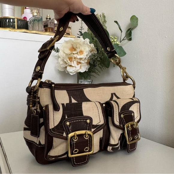 Coach Handbags - Very RARE vintage Coach Signature Legacy shoulder bag, 65th anniversary.